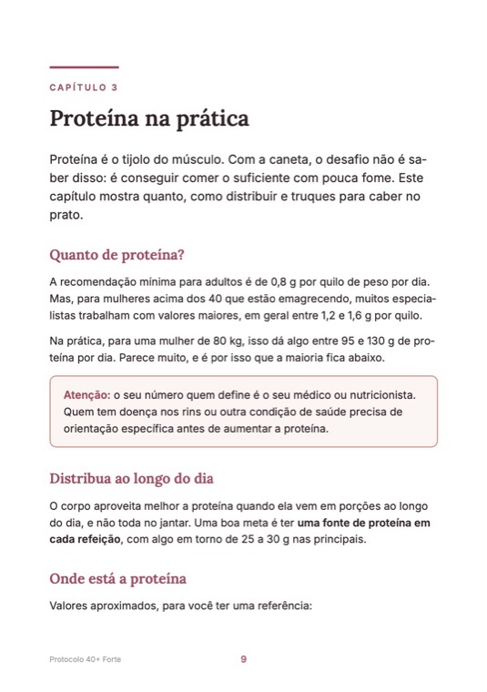 Página do capítulo 3, Proteína na prática